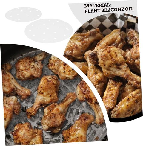ABOOFAN 200pcs Wood Pulp Paper Air Fryer Baking Paper Cooking for Baking for Non-stick Steaming Basket Mat in Saudi Arabia