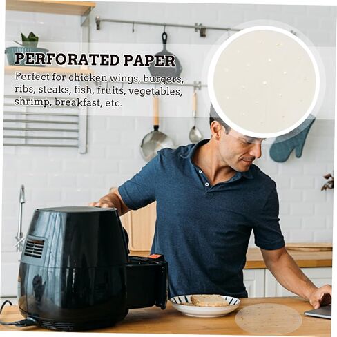 ABOOFAN 200pcs Wood Pulp Paper Air Fryer Baking Paper Cooking for Baking for Non-stick Steaming Basket Mat in Saudi Arabia