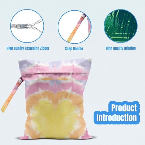 Wet Dry Bag, Wet Bag for Swimsuit, Travel, Beach, Pool, Diapers, Dirty Yoga Gym Clothes, Makeup Bag, Sea Waves Summer Vacation Essentials in Kuwait