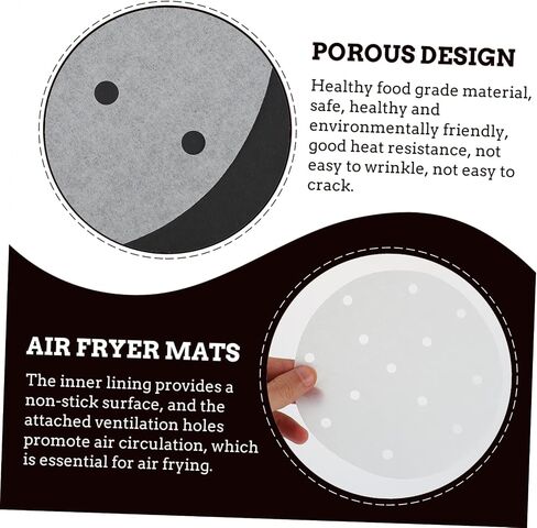 ABOOFAN 200pcs Wood Pulp Paper Air Fryer Baking Paper Cooking for Baking for Non-stick Steaming Basket Mat in Saudi Arabia
