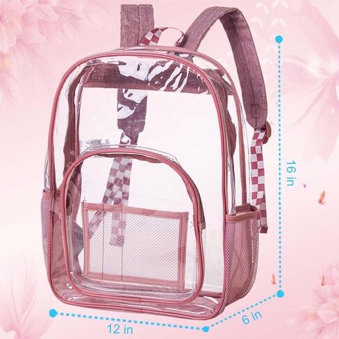 UFNDC Clear Backpack Heavy Duty, See Through PVC Transparent Bookbag, Backpacks for Men and Women - Blue in Kuwait