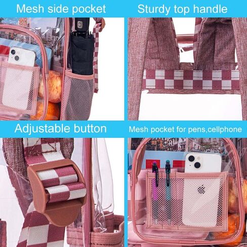 UFNDC Clear Backpack Heavy Duty, See Through PVC Transparent Bookbag, Backpacks for Men and Women - Blue in Kuwait