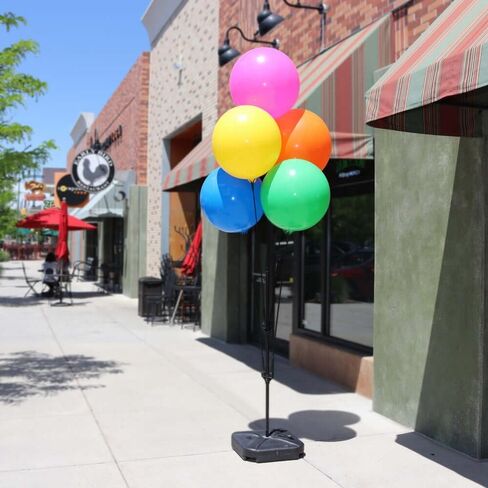 Three Balloon Ground Pole Kit with 46-1/2" Pole, 32" Stems, Adapter Cups, and Cluster Bracket - Reusable Balloon Ground Display Kits - Ideal for Outdoor Decorations and Events - Pack of 4 in Saudi Arabia