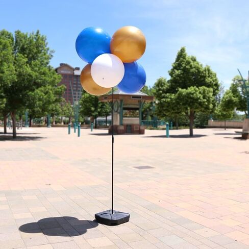 Three Balloon Ground Pole Kit with 46-1/2" Pole, 32" Stems, Adapter Cups, and Cluster Bracket - Reusable Balloon Ground Display Kits - Ideal for Outdoor Decorations and Events - Pack of 4 in Saudi Arabia