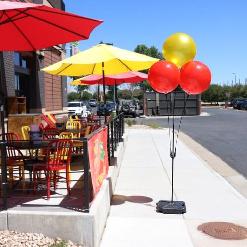 Three Balloon Ground Pole Kit with 46-1/2" Pole, 32" Stems, Adapter Cups, and Cluster Bracket - Reusable Balloon Ground Display Kits - Ideal for Outdoor Decorations and Events - Pack of 4 in Saudi Arabia