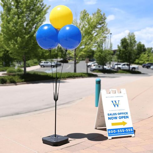 Three Balloon Ground Pole Kit with 46-1/2" Pole, 32" Stems, Adapter Cups, and Cluster Bracket - Reusable Balloon Ground Display Kits - Ideal for Outdoor Decorations and Events - Pack of 4 in Saudi Arabia