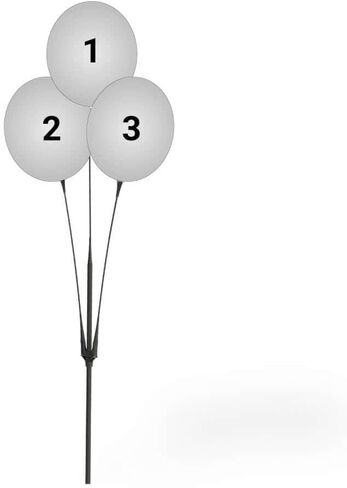 Three Balloon Ground Pole Kit with 46-1/2" Pole, 32" Stems, Adapter Cups, and Cluster Bracket - Reusable Balloon Ground Display Kits - Ideal for Outdoor Decorations and Events - Pack of 4 in Saudi Arabia