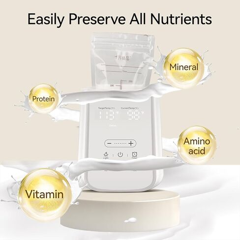 Baby Bottle Warmer for Breast Milk with Timer & Night Light, 11-in-1 Milk Warmer for Baby Bottles, 48H Keep Warm, BPA-Free Fast Heating with Adjustable Temperature (86-194℉) for Glass/PPSU Bottles in Kuwait