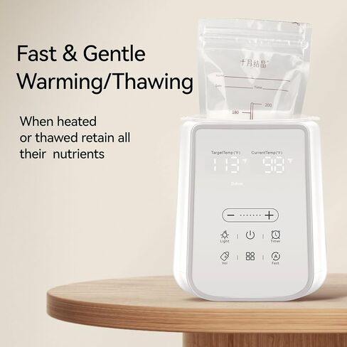 Baby Bottle Warmer for Breast Milk with Timer & Night Light, 11-in-1 Milk Warmer for Baby Bottles, 48H Keep Warm, BPA-Free Fast Heating with Adjustable Temperature (86-194℉) for Glass/PPSU Bottles in Kuwait