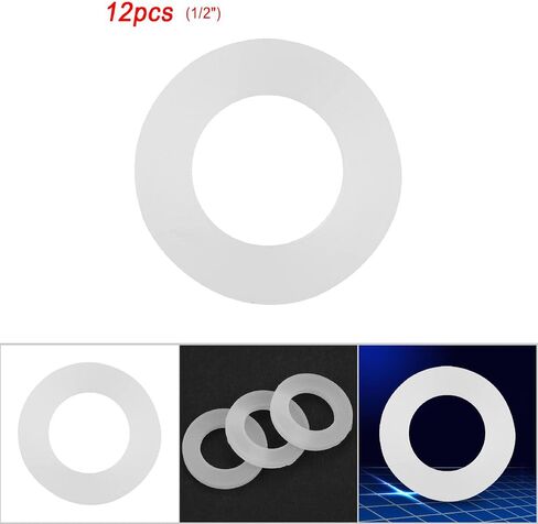 Estink 12pcs Silicone Seal Gasket o غسالات عالية من Temp لتوصيل صنبور بخاخ الأنابيب مع 4 أحجام (1/2 "3/4" 1 "1.2") (1/4 17.5‑18 سم) محيط الرأس) in Saudi Arabia