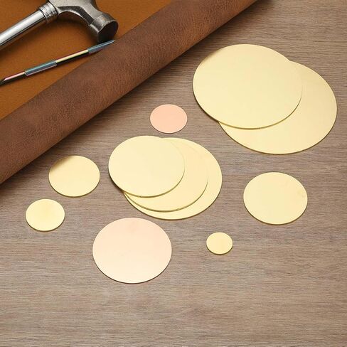 PATIKIL 4 PCS Round Round Copper Plate ، 50 مم دائري من النحاس ، قرص معدني ، دائرة فارغة لدائرة DIY ، إصلاح الليزر ، علامات اسم ختم المعادن ، سميكة 0.8 مم in Kuwait