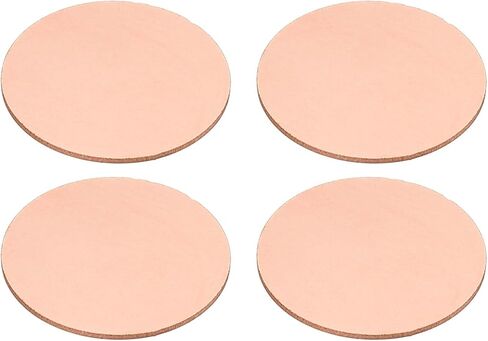 PATIKIL 4 PCS Round Round Copper Plate ، 50 مم دائري من النحاس ، قرص معدني ، دائرة فارغة لدائرة DIY ، إصلاح الليزر ، علامات اسم ختم المعادن ، سميكة 0.8 مم in Kuwait