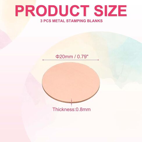 PATIKIL 4 PCS Round Round Copper Plate ، 50 مم دائري من النحاس ، قرص معدني ، دائرة فارغة لدائرة DIY ، إصلاح الليزر ، علامات اسم ختم المعادن ، سميكة 0.8 مم in Kuwait