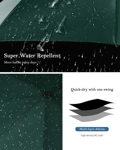 Compact travel umbrella for rain, automatic opening and closing, durable and windproof, sturdy fibreglass frame, waterproof cover -Suitable for backpacks, purses, duffel bags travelling in Saudi Arabia
