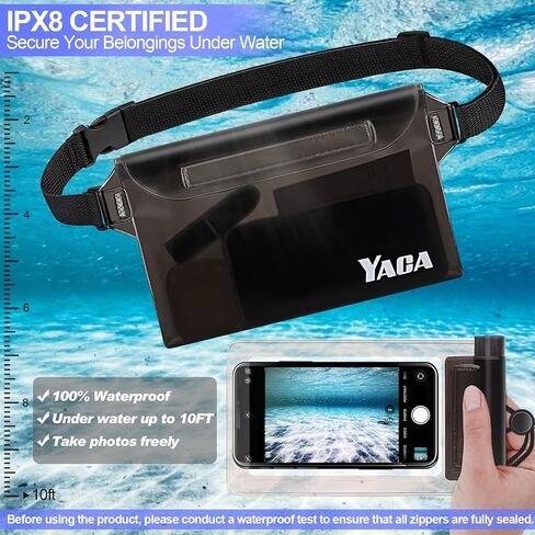 Waterproof Fanny Pack, 2PCS Touchscreen Sensitive Waterproof Phone Pouch, Dry Bag with Adjustable Waist Strap, Water Proof Pouch For Kayaking, Swimming, Boating, Floating, Perfect Beach Essentials in Saudi Arabia