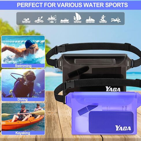 Waterproof Fanny Pack, 2PCS Touchscreen Sensitive Waterproof Phone Pouch, Dry Bag with Adjustable Waist Strap, Water Proof Pouch For Kayaking, Swimming, Boating, Floating, Perfect Beach Essentials in Saudi Arabia