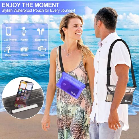 Waterproof Fanny Pack, 2PCS Touchscreen Sensitive Waterproof Phone Pouch, Dry Bag with Adjustable Waist Strap, Water Proof Pouch For Kayaking, Swimming, Boating, Floating, Perfect Beach Essentials in Saudi Arabia