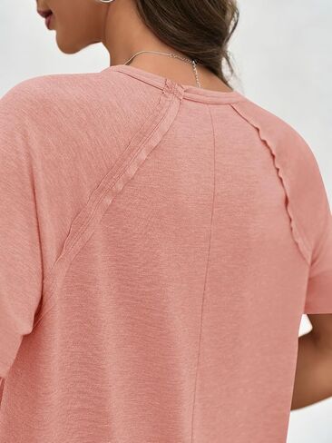 Cicy Bell Womens Short Sleeve Tunic Tops Summer Crew Neck Side Split T Shirts Casual Loose Fit Basic Tees Shirts in Saudi Arabia