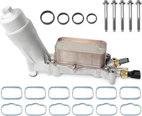 926-959 Upgrade Aluminum Engine Oil Filter Housing Oil Cooler Kit for 2011-2016 Dodge Challenger Charger Journey Caravan Durango Jeep Wrangler Grand Cherokee Chrysler 200 300 Ram ProMaster 3.6 926-876 in Saudi Arabia