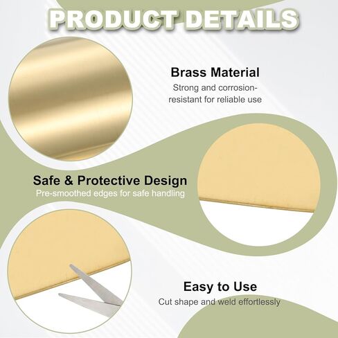 صفيحة صفيحة نحاسية لفة لوحة رقائق نحاسية ، 0.1 × 300 × 1000 مم 28 المقياس (0.1 مم) ملاءمة لإصلاح الكهرباء الحرف DIY - الأسطوانة (حزمة واحدة ، براسي) in Kuwait