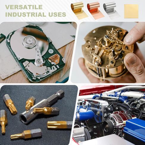 صفيحة صفيحة نحاسية لفة لوحة رقائق نحاسية ، 0.1 × 300 × 1000 مم 28 المقياس (0.1 مم) ملاءمة لإصلاح الكهرباء الحرف DIY - الأسطوانة (حزمة واحدة ، براسي) in Kuwait