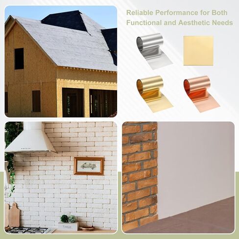 صفيحة صفيحة نحاسية لفة لوحة رقائق نحاسية ، 0.1 × 300 × 1000 مم 28 المقياس (0.1 مم) ملاءمة لإصلاح الكهرباء الحرف DIY - الأسطوانة (حزمة واحدة ، براسي) in Kuwait