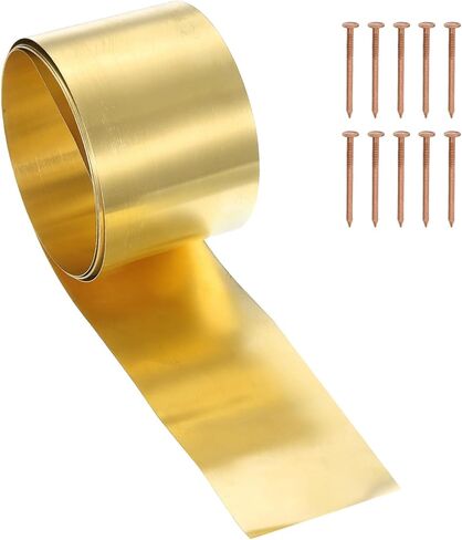 صفيحة صفيحة نحاسية لفة لوحة رقائق نحاسية ، 0.1 × 300 × 1000 مم 28 المقياس (0.1 مم) ملاءمة لإصلاح الكهرباء الحرف DIY - الأسطوانة (حزمة واحدة ، براسي) in Kuwait