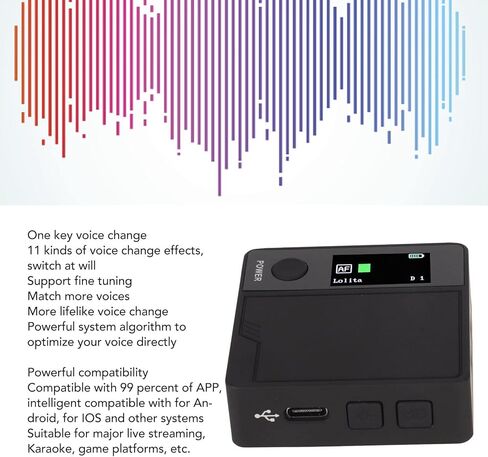 Live Sound Card Voice Changer, 11 Sound Effects Portable Voice Changer Device Plug and Play Handheld Mini Voice Changer Device Sound Effects Machine for Android for iOS in Saudi Arabia