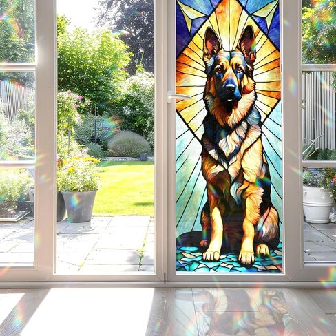 Peacock Stained Glass Window Film, Decorative Peacock Stained Glass Window Film, Peacock Stained Glass Window Film for Bathroom Shower Door Heat Anti UV in Kuwait