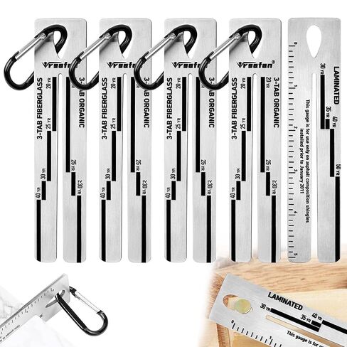 5 Packs 4/09 Shingle Gauge, Roof Gauge Tool, Pitch Gauge Roofing with Carabiner for Measuring and Analyzeing The Thickness of Roof Shingle in Kuwait