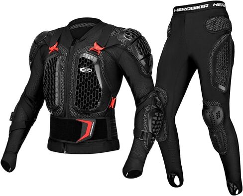 Motorcycle Body Armor Protective Gear Suit- Breathable Mesh, Lightweight Flexible, Thickened Safety Protector for Cycling Sports & Skiing (Red, M) in Saudi Arabia