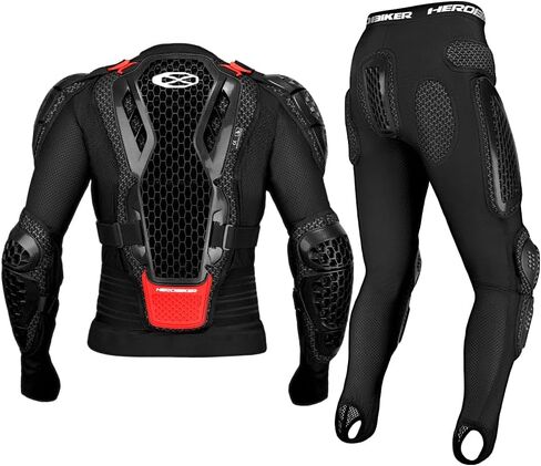 Motorcycle Body Armor Protective Gear Suit- Breathable Mesh, Lightweight Flexible, Thickened Safety Protector for Cycling Sports & Skiing (Red, M) in Saudi Arabia