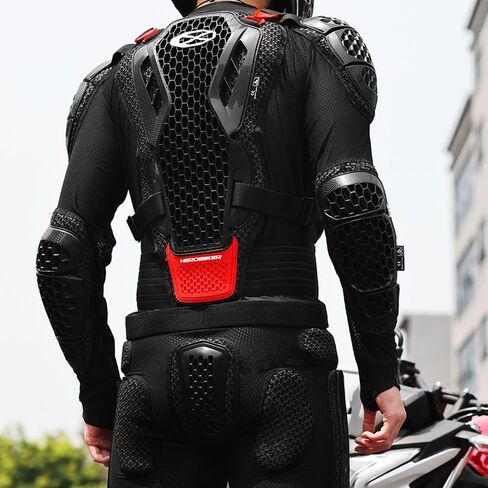 Motorcycle Body Armor Protective Gear Suit- Breathable Mesh, Lightweight Flexible, Thickened Safety Protector for Cycling Sports & Skiing (Red, M) in Saudi Arabia