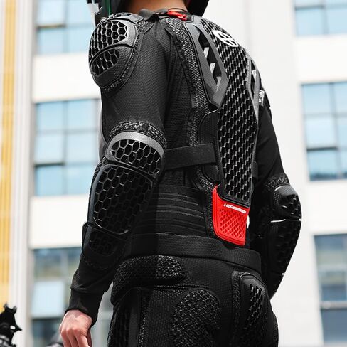 Motorcycle Body Armor Protective Gear Suit- Breathable Mesh, Lightweight Flexible, Thickened Safety Protector for Cycling Sports & Skiing (Red, M) in Saudi Arabia