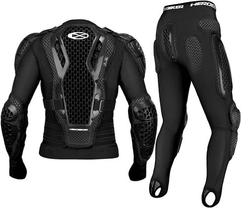 Motorcycle Body Armor Protective Gear Suit- Breathable Mesh, Lightweight Flexible, Thickened Safety Protector for Cycling Sports & Skiing (Black, XXL) in Saudi Arabia