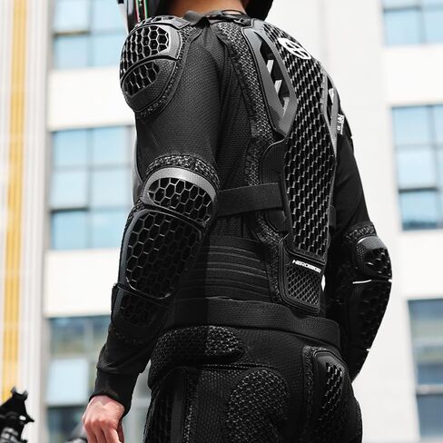 Motorcycle Body Armor Protective Gear Suit- Breathable Mesh, Lightweight Flexible, Thickened Safety Protector for Cycling Sports & Skiing (Black, XXL) in Saudi Arabia