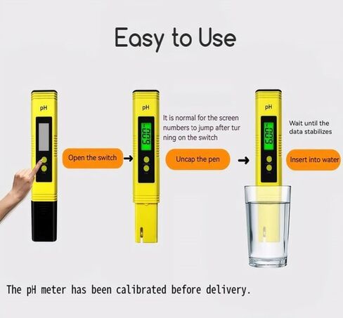 مقياس الرقم الهيدروجيني للمياه الزراعية المائية الرقمية PH PEN 0.01 حجم الجيب عالي الدقة مع نطاق قياس 0-14 درجة الحموضة للشرب المنزلي ومسبح وحوض السمك （الأصفر） in Saudi Arabia