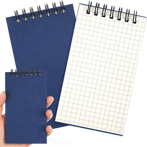 Jutom 12 PCS Mini Pocket Notebooks Bulk 3x5 Paper Paper Top Spiral Notebook 120 Pages 80 GSM Mini Grid Pads Small Memo Pads for Home Classroom Office Office Supplies (Black) in Kuwait