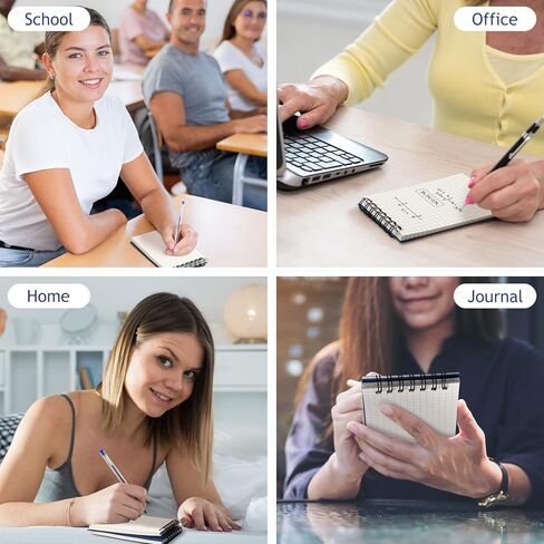 Jutom 12 PCS Mini Pocket Notebooks Bulk 3x5 Paper Paper Top Spiral Notebook 120 Pages 80 GSM Mini Grid Pads Small Memo Pads for Home Classroom Office Office Supplies (Black) in Kuwait