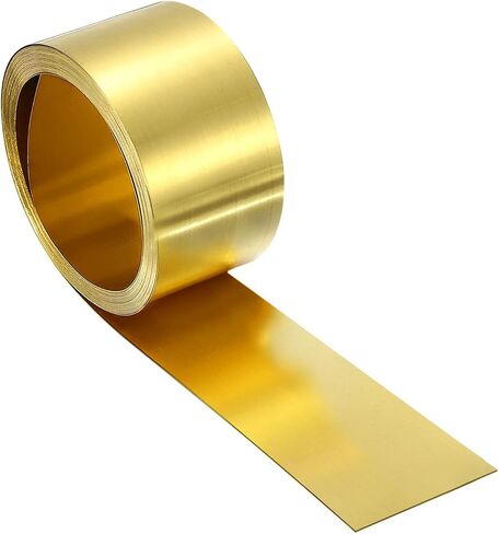 uxcell Brass Sheet Roll, 120" x 1" x 0.016" Metal Flashing Brass Foil Roll for Crafting, Electrical DIY Projects Repairs, Gold in Saudi Arabia