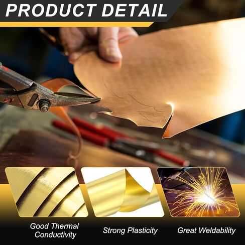 uxcell Brass Sheet Roll, 120" x 1" x 0.016" Metal Flashing Brass Foil Roll for Crafting, Electrical DIY Projects Repairs, Gold in Saudi Arabia