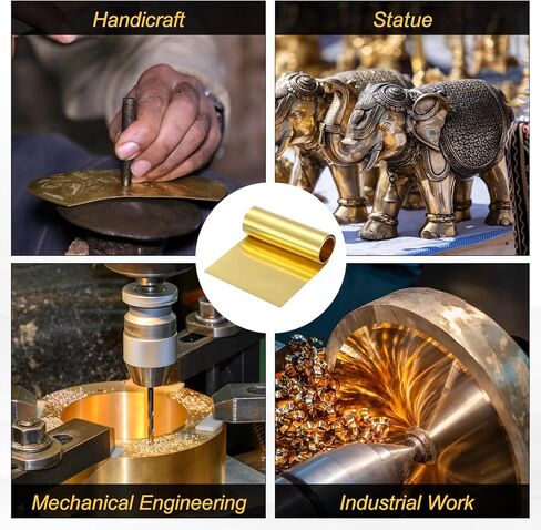 uxcell Brass Sheet Roll, 120" x 1" x 0.016" Metal Flashing Brass Foil Roll for Crafting, Electrical DIY Projects Repairs, Gold in Saudi Arabia