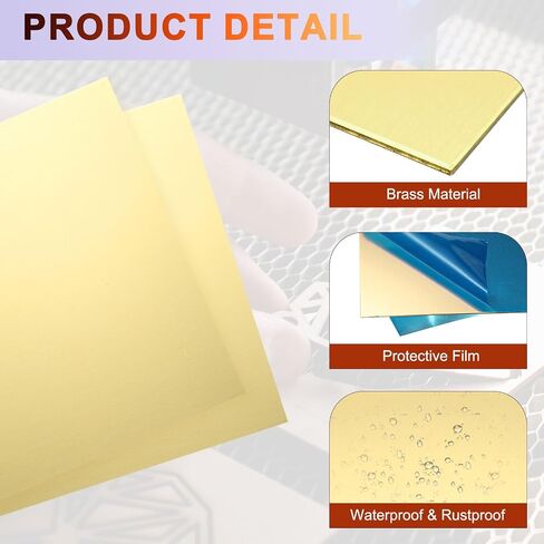 ورقة النحاس النقي Uxcell ، 8 "× 6" ، 20 مقياس (0.8 مم) ، لوحة نحاسية معدنية مع قفازات لصياغة ، مصممين ، مجوهرات ، إصلاحات ، إصلاحات كهربائية (ذهبية) in Saudi Arabia