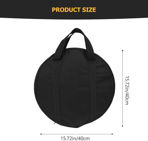 Garneck 15.7inch Cymbal Bag with Carry Handle Single-Layer Round Tambourine Case Wear Resistant Instrument Storage Pouch in Kuwait