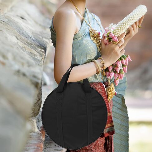 Garneck 15.7inch Cymbal Bag with Carry Handle Single-Layer Round Tambourine Case Wear Resistant Instrument Storage Pouch in Kuwait