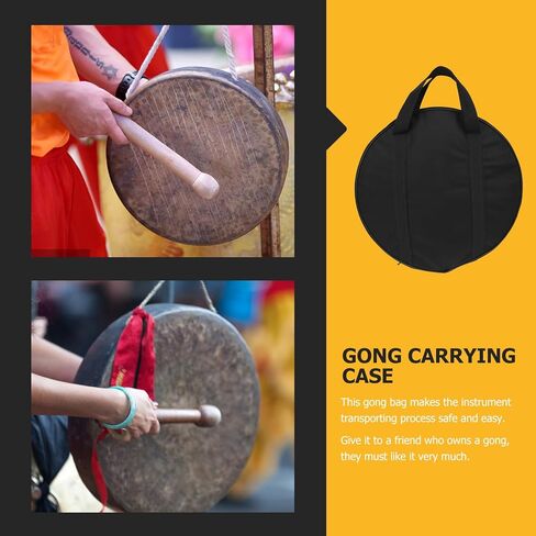 Garneck 15.7inch Cymbal Bag with Carry Handle Single-Layer Round Tambourine Case Wear Resistant Instrument Storage Pouch in Kuwait