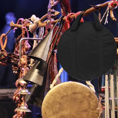 Garneck 15.7inch Cymbal Bag with Carry Handle Single-Layer Round Tambourine Case Wear Resistant Instrument Storage Pouch in Kuwait