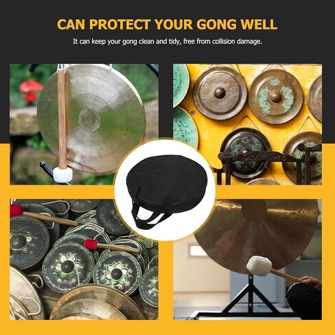 Garneck 15.7inch Cymbal Bag with Carry Handle Single-Layer Round Tambourine Case Wear Resistant Instrument Storage Pouch in Kuwait