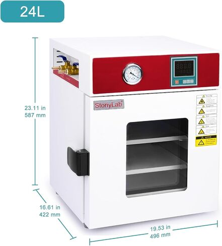 فرن تجفيف الفراغ الرقمي Stonylab ، 0.85 متر مكعب ، 110 فولت ، RT+10-250 ℃ لتجفيف المختبر والتدفئة ، مع مقياس فراغ ووحدة تحكم رقمية ، CE معتمد in Kuwait