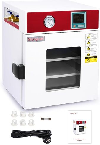 فرن تجفيف الفراغ الرقمي Stonylab ، 0.85 متر مكعب ، 110 فولت ، RT+10-250 ℃ لتجفيف المختبر والتدفئة ، مع مقياس فراغ ووحدة تحكم رقمية ، CE معتمد in Kuwait